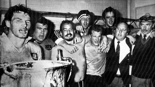 The last Australian side to beat the All Blacks at Eden Park. Simon Poidiven (L) with the Bledisloe Cup. Picture: Ross/Setford /FotoPacific