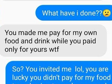 She actually thinks he is in the wrong for not paying.