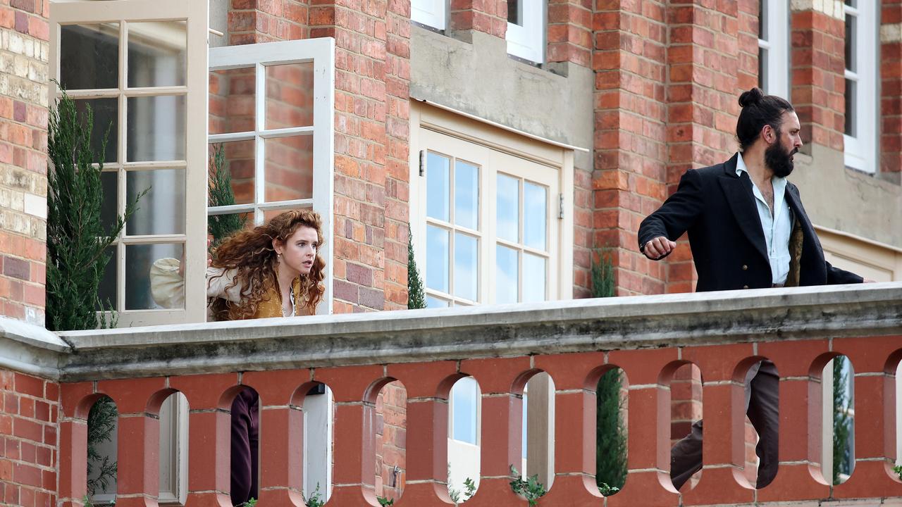 Cast of Disney’s Nautilus pictured on set at the Old Museum in Bowen Hills – British actor Shazad Latif plays Captain Nemo and Australian actress Georgia Flood, Brisbane 6th of May 2022. (Image/Josh Woning)