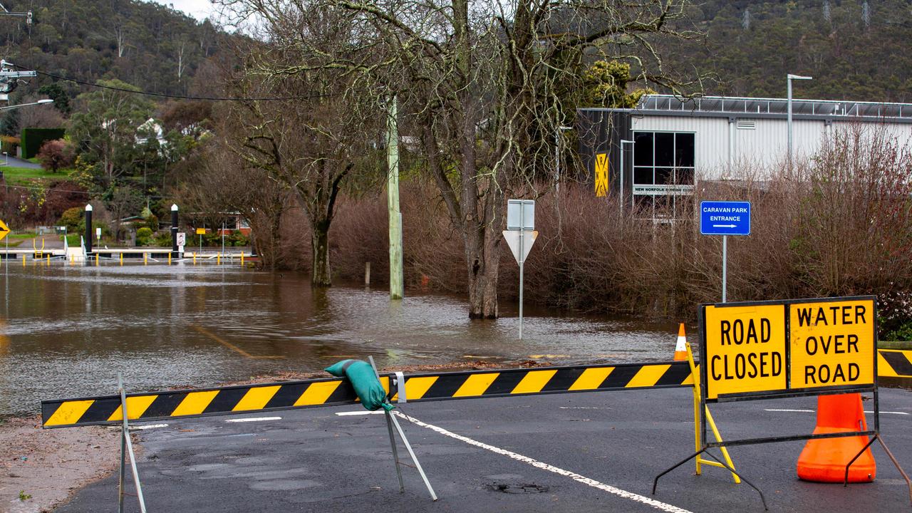 Floods at New Norfolk on Monday 2nd September. Picture: Linda Higginson