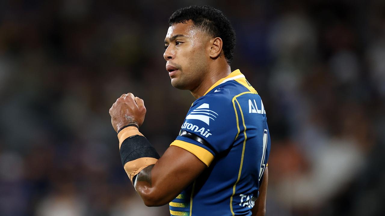 SYDNEY, AUSTRALIA - MARCH 02: Waqa Blake of the Eels looks on during the round one NRL match between the Parramatta Eels and the Melbourne Storm at CommBank Stadium on March 02, 2023 in Sydney, Australia. (Photo by Cameron Spencer/Getty Images)
