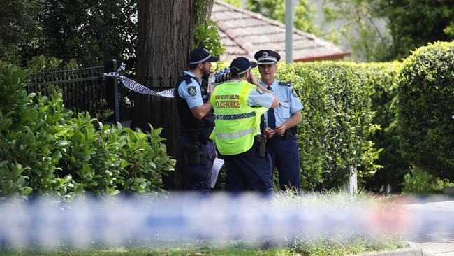 Police at the Highlands Ave crime scene after the alleged shooting earlier this month. Picture: David Swift