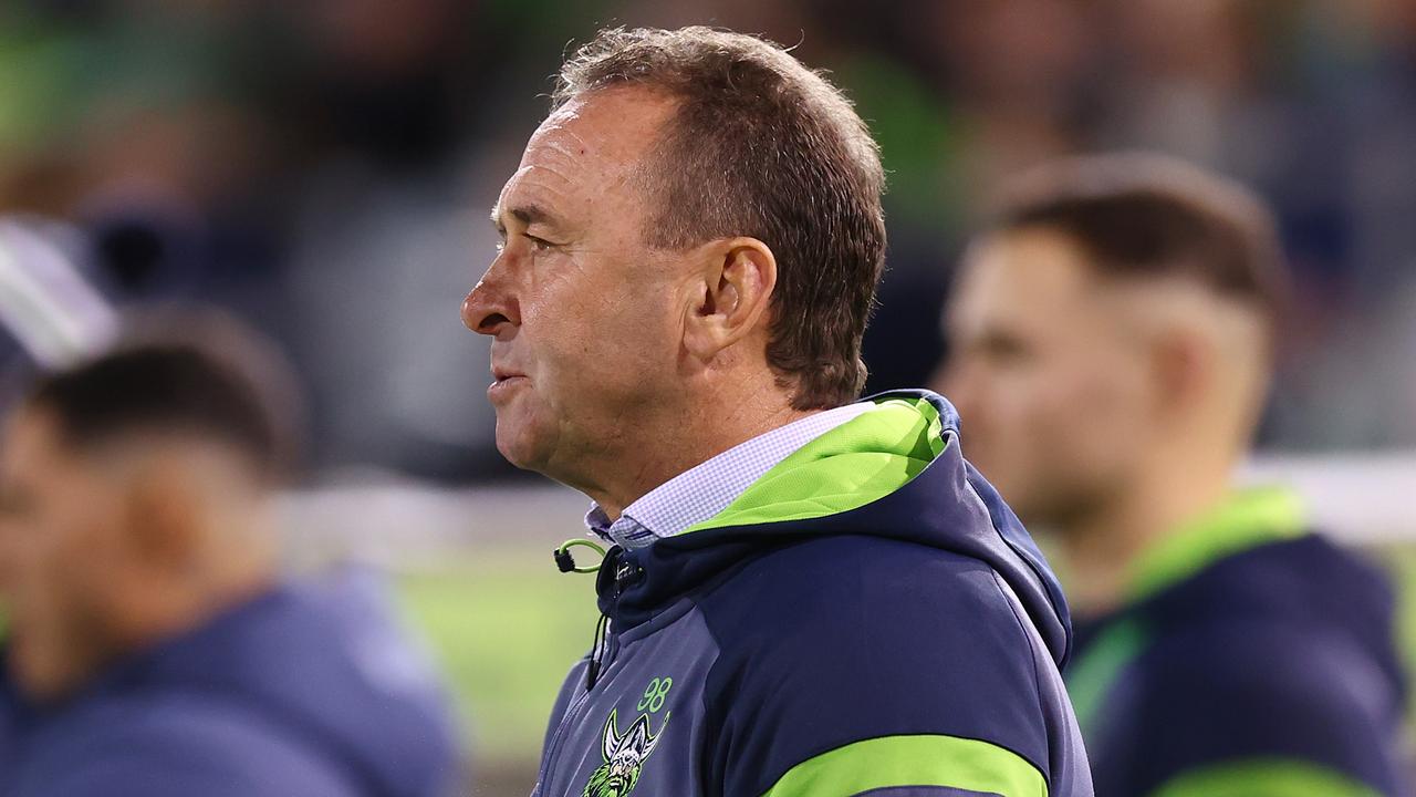 Raiders coach Ricky Stuart has been frustrated by his team’s error rate. Picture: Mark Nolan/Getty Images