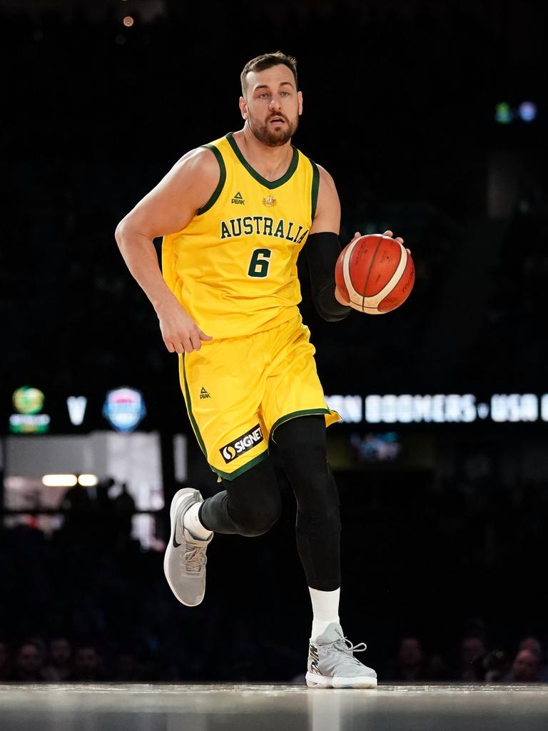 Andrew Bogut won’t be playing for the Boomers again after retiring. Picture: AAP Image/Scott Barbour