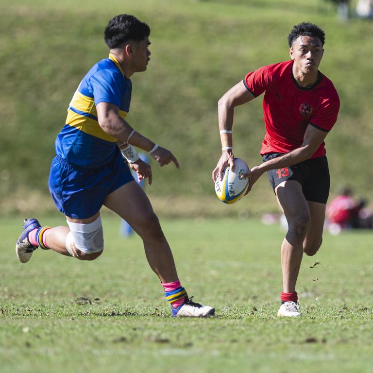 Saia Poese for Terrace in Toowoomba Grammar School 1st XV against St Joseph's College, Gregory Terrace 1st XV Round 6 GPS Queensland Rugby at TGS Old Boys Oval, Saturday, August 17, 2024. Picture: Kevin Farmer