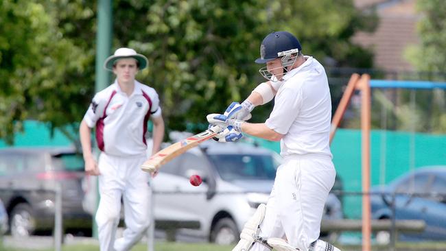 Cricket Gold Coast first grade action - Burleigh vs Coomera Hope Island at Avid Concrete Oval. Coomera batsman Andrew Robinson. Picture Mike Batterham