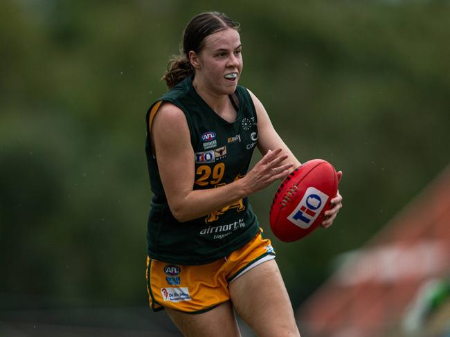 Caitlin Sargent in the St Mary's vs Nightcliff Tigers 2023-24 NTFL women's qualifying final. Picture: Pema Tamang Pakhrin