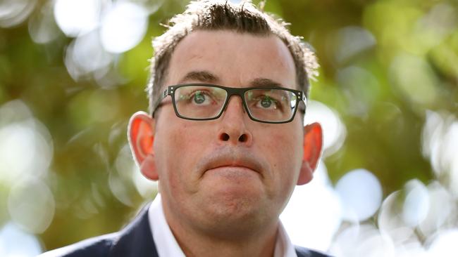 Victorian Premier Daniel Andrews faces the media today. Picture: Alex Coppel