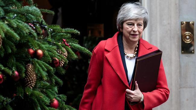 Theresa May leaves 10 Downing Street on Tuesday. Picture: Getty Images