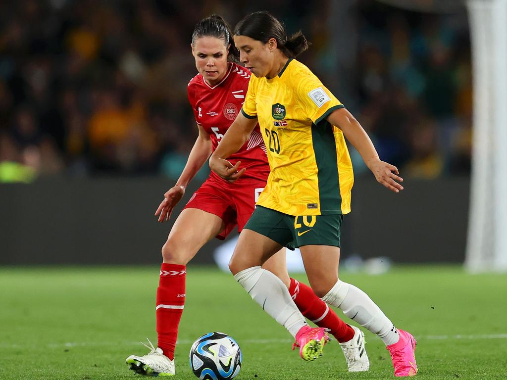 Sam Kerr’s return capped off a night where Australia started to believe. Picture: Brendon Thorne/Getty Images