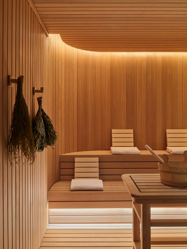 Inside the lavish Aman Spa’s banya in midtown Manhattan.