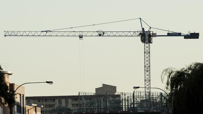 The crane was operating at a Broadbeach Waters worksite. File image.