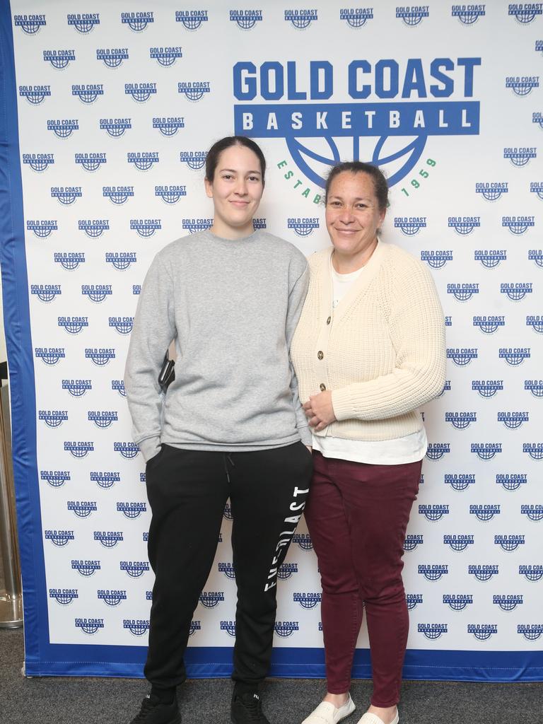 Gold Coast Rollers host the Logan Thunder in the first elimination final of the NBL1 North conference finals. Raven Hikaiti and Miriama Hikaiti 12 August 2022 Carrara. Picture by Richard Gosling