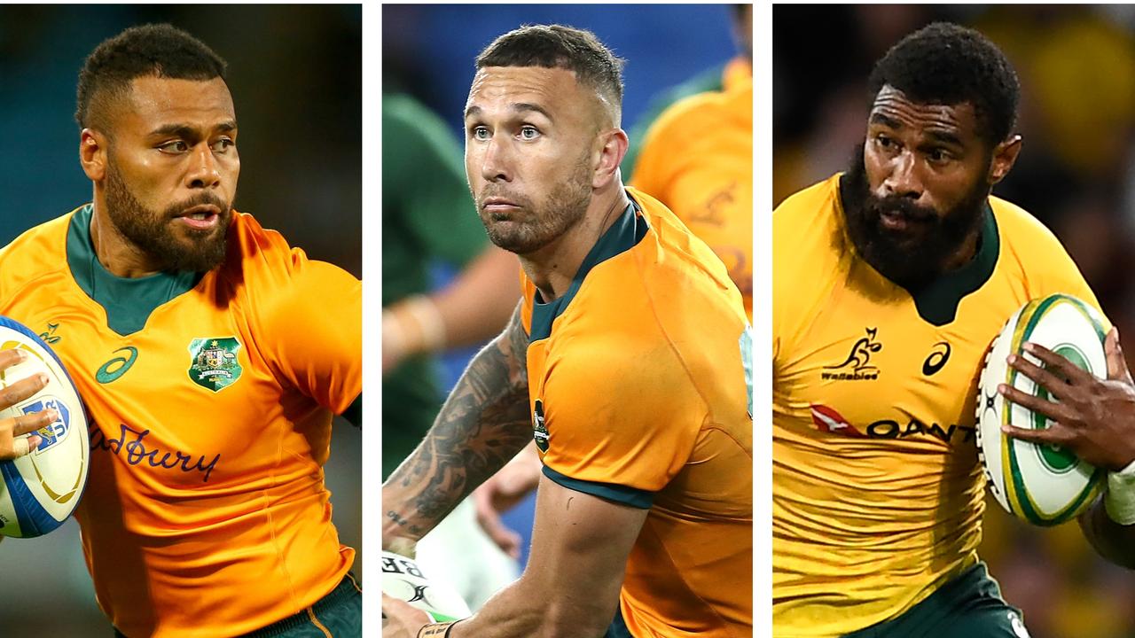 Quade Cooper, Samu Kerevi and Marika Koroibete will be named in the Wallabies' 35-man squad. Photo: Getty Images
