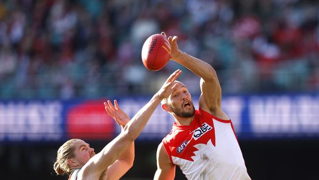 Sam Reid’s career will extend into next year after playing an important forward-ruck role this season. Picture: Phil Hillyard