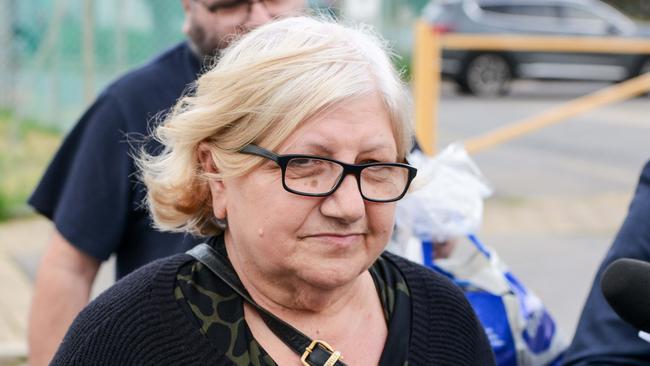 Rosemary Maione leaves the Adelaide Women’s Prison with her son after being released on bail, August 13, 2020. Picture: Brenton Edwards