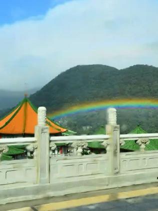 Record-breaking long rainbow is Taiwan. Picture: YouTube