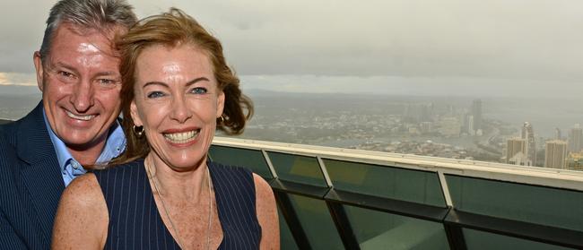 Steve and Tracy Marais, of Condev Construction, at the Soul penthouse at the launch of the 2019 Gold Coast Business Excellence Awards. Picture: Peter Flowers