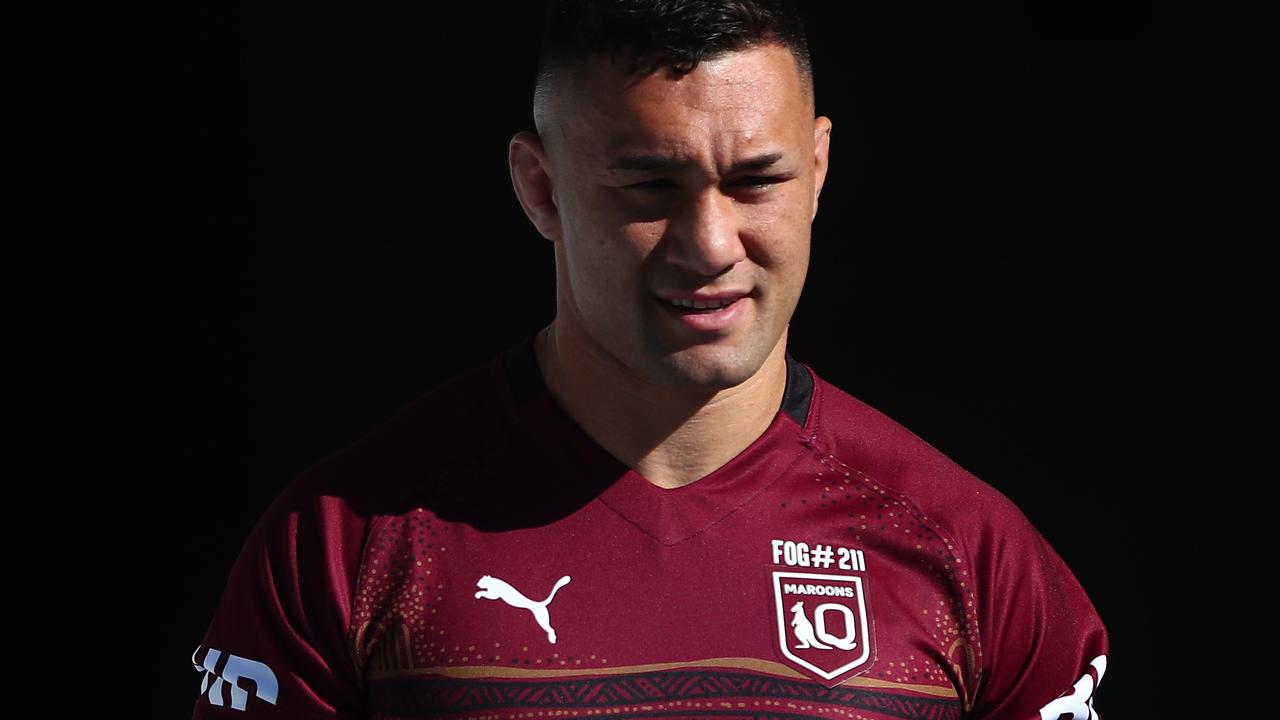 Jaydn Su'A is eyeing off a State of Origin recall, with the Dragons forward playing the best footy of his career which has seen him earn a contract extension. Picture: Chris Hyde/Getty Images