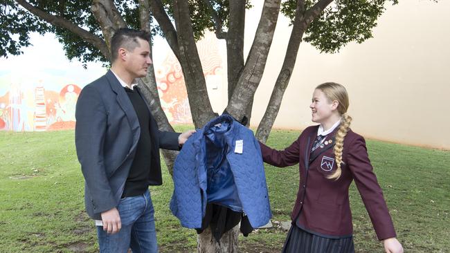 Environment and Community portfolio leader Cr Tim McMahon and Free on a Tree Toowoomba Co-ordinator Ashlee Goeghegan. Monday, 25th May, 2020.