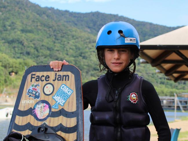 One of Cairns best young WakeBoarders, Elijah Anderson (12), will compete at the National Wakeboarding competition at Cairns Wake Park. Picture: Jake Garland