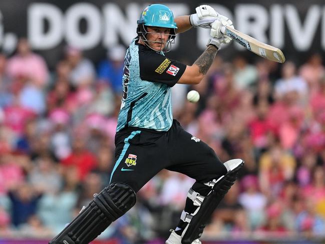 Brisbane’s Josh Brown plays a shot during the 2024 BBL final between the Sydney Sixers and the Heat at the SCG. Picture: AFP