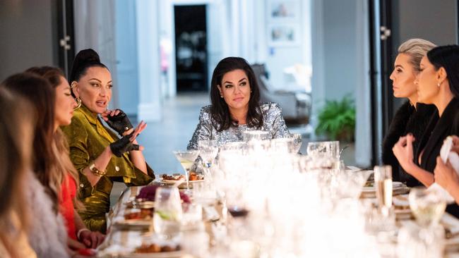 Nicole O'Neil is none too pleased when longtime friend Krissy Marsh suggests her daughter may not be “equipped” for real life. Picture: BINGE/Ben Symons