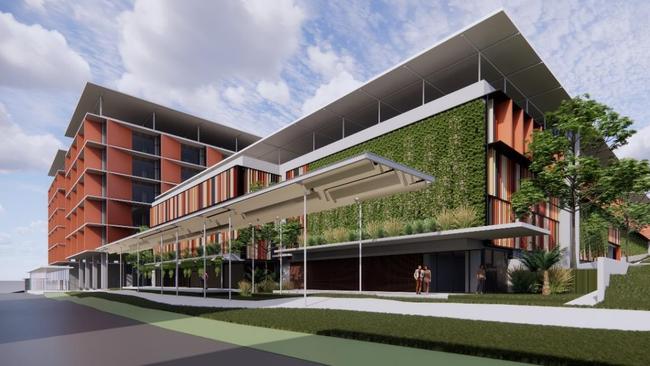 An artist impression of the multi-storey car park view from South Street. Picture: Ipswich Health Precinct Master Plan