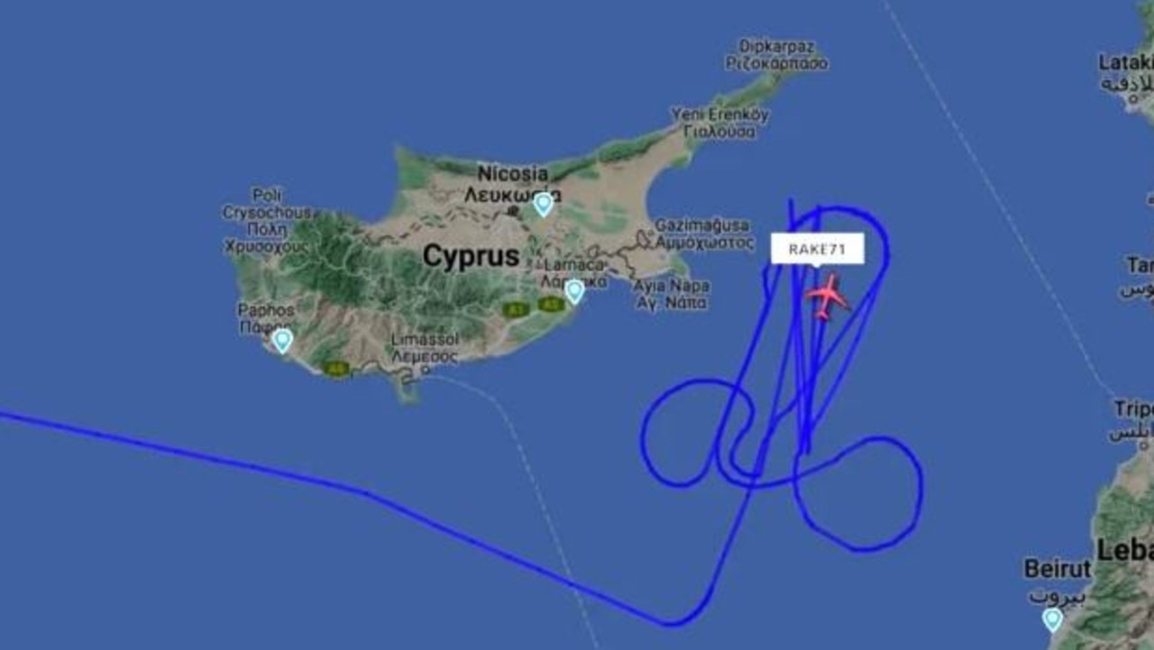 And here another ‘sky penis’ was spotted in Cyprus last November. Picture: Flightradar24