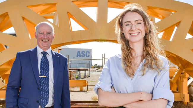 Mechanical engineer Nicole White and Chief Engineer CCSM Maintenance Daniel Miller at ASC Osborne, MAY 12, 2023. Picture: Brenton Edwards