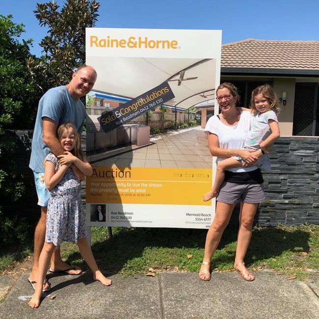 The family were excited for their new start after winning the auction in 2018. Picture: Supplied