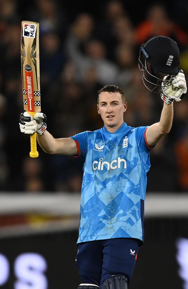 England captain Harry Brook celebrates. Photo by Gareth Copley/Getty Images.