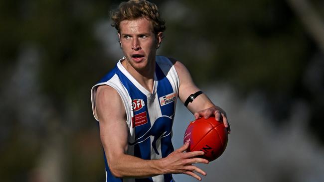 Oak ParkÃs Jedd Taylor during the EDFL Division 2 Grand Final between Keilor Park and Oak Park in Essendon, Saturday, Sept. 3, 2022. Picture: Andy Brownbill