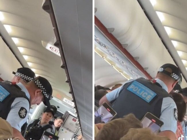 Passengers broke out in song as a woman described as a “drunk Karen” was removed from a Jetstar plane after causing a ruckus before takeoff from Gold Coast Airport.