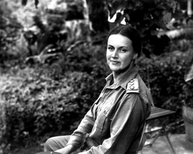 Artist Nora Heysen, pictured at Finschhafen in New Guinea during World War II. Heysen was the first woman to be appointed an official Australian war artist. Picture:   News Corp