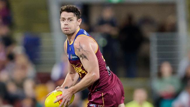 Lachie Neale was sporting a couple of new tattoos. (Photo by Russell Freeman/AFL Photos via Getty Images)