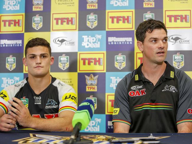 Inexperienced Penrith duo Nathan Cleary and Cameron Ciraldo. Picture: AAP