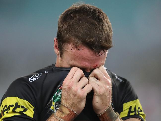 Penrith's James Maloney after Penrith's loss in the Bulldogs v Penrith rugby league match at ANZ Stadium, Sydney. Picture: Brett Costello