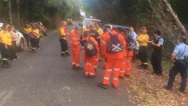 A large scale search was conducted on Friday, December 2, after Erwin Grotes went missing in thick bushland near his property at Newee Creek. Police, Rural Fire Service and State Emergency Service workers assembled in Newee Creek Rd. Picture: Chris Knight