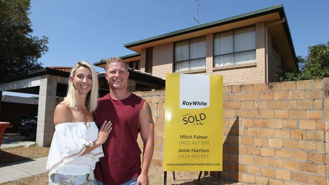 Daniella Winter and Aaron Winter when they bought the property. Picture: Glenn Hampson