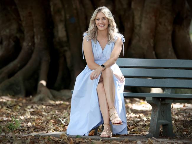 HOLD FOR SUNDAY MAIL: Channel 7 newsreader Kendall Gilding is pregnant with her second child after a long battle to conceive. We can shoot Kendall in Bradshaw Park at Lutwyche with her daughter Olive...Pic Jamie Hanson