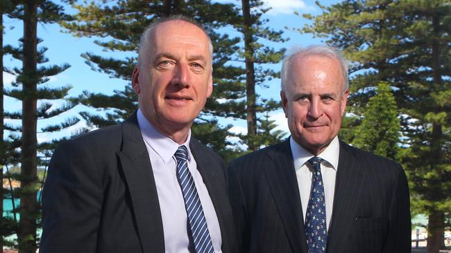 Surfstitch chief Mike Sonand and chair Sam Weiss. Picture: Hollie Adams/The Australian