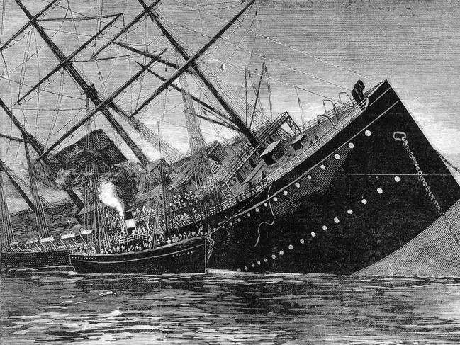 A sketch of RMS Austral sinking. Image State Library of Victoria