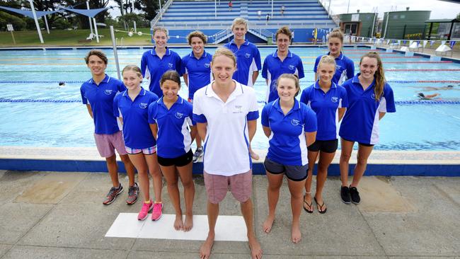 DRLC Bayside swimming club members Lily Wilson, Kade Hayes, Jake Rowlands, Lachlan Reid, Samarah Melia, Laura Wilson. Jack Wilson, Sienna White, Rhys Jones, India White, Lucy McJannett and Maddie Dwyer.
