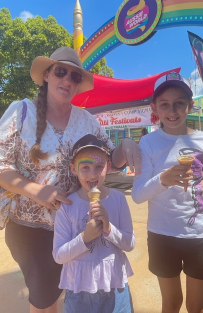 Emma Bridges along with daughters Lana, 10, and Alise, 5, at the Chilli Festival 2023.