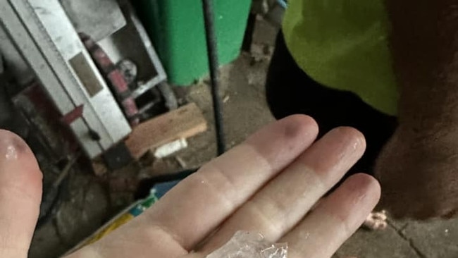 Significant sized hail stones fell in Edmonton. Picture: Claire Anais Guillier-Brady