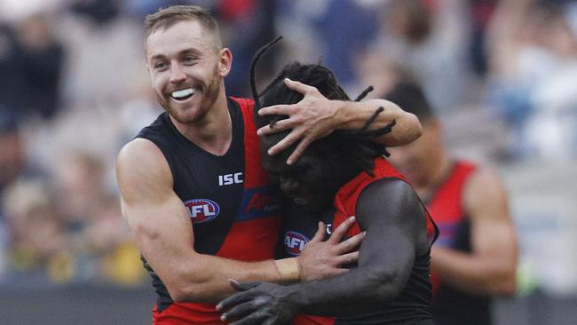 Essendon star Devon Smith won’t play against the Roos. Picture: AAP