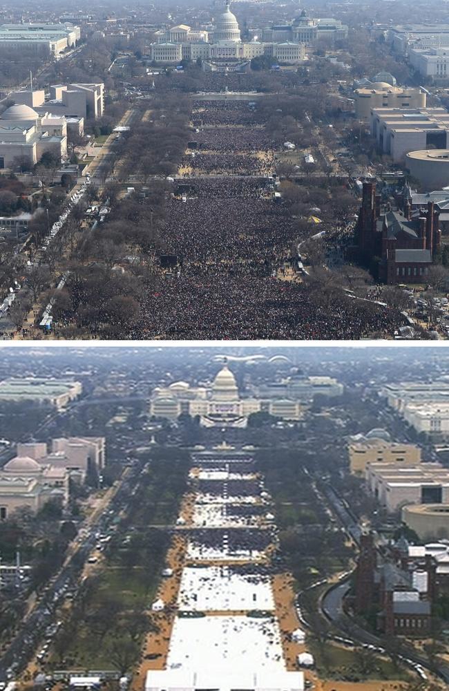 Four years ago, when the only issue at inauguration was the debate over how many people were there.