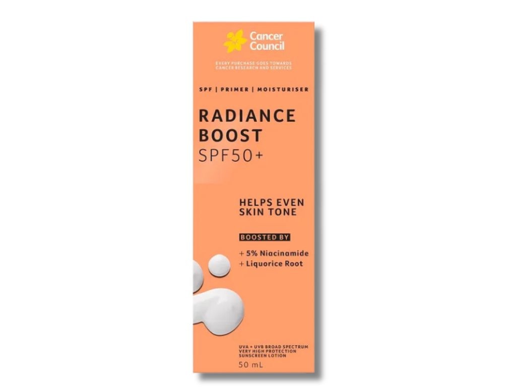 Alternatively, Chloe will opt for this Cancer Council Radiance Boost. Picture: Pharmacy Online