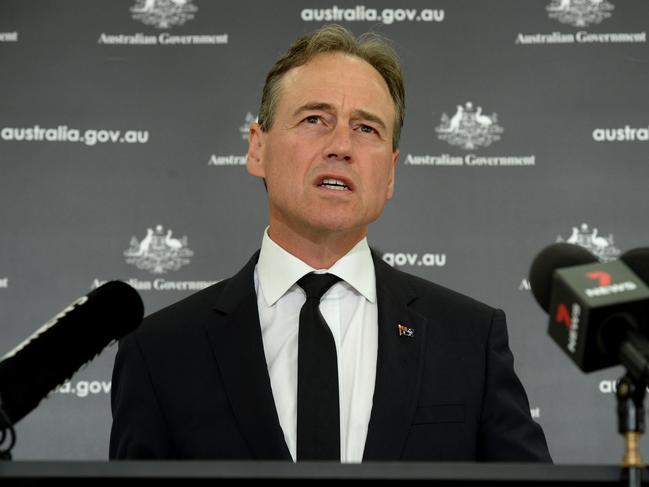 Federal Health Minister Greg Hunt says the AstraZeneca jab is expected to be the main vaccine distributed to Australians. Picture: NCA NewsWire / Andrew Henshaw